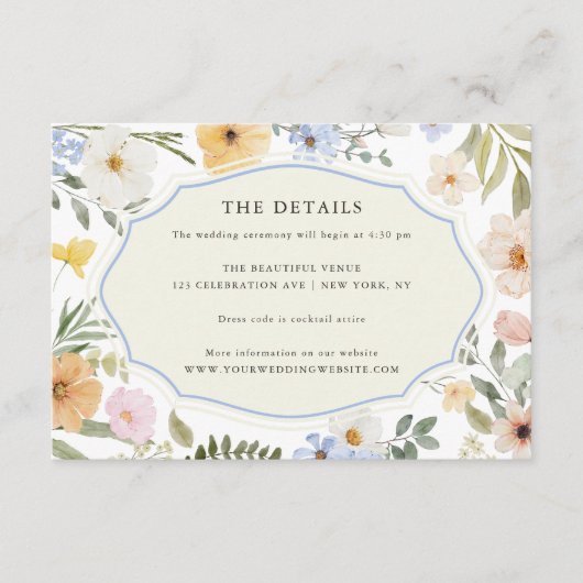 ウィムシーヴィンテージパステル結婚フローラズ詳細 エンクロージャーカード (正面)