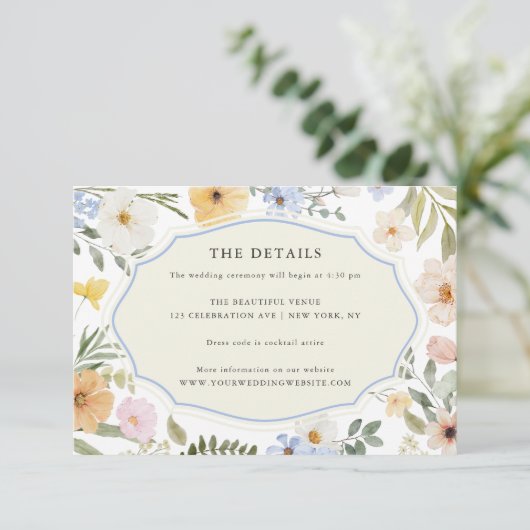 ウィムシーヴィンテージパステル結婚フローラズ詳細 エンクロージャーカード (スタンド正面)