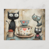 ウィムシー子猫ティータイム ポストカード (正面)