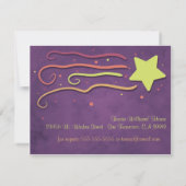 ウィムシー射撃、 発砲スターベビーシャワー招待状 招待状 (裏面)