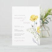 ウィムシー山菜マスタード黄色モノグラム結婚ズ 招待状 (スタンド正面)