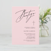 ウィムシー書道バプテスムピンクスペインのバウティゾ 招待状 (スタンド正面)