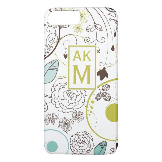ウィムシー花パターンモノグラムiPhone 7プラスケース Case-Mate iPhoneケース (裏面)