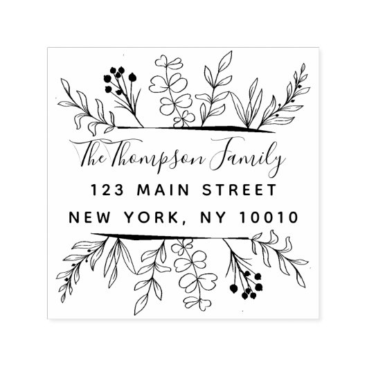 ウィムシー離れズハンドドロードファミリー差出人住所セル セルフインキングスタンプ (デザイン)