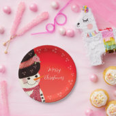 ウィムシー雪だるまアートラウンド ペーパープレート (パーティー)