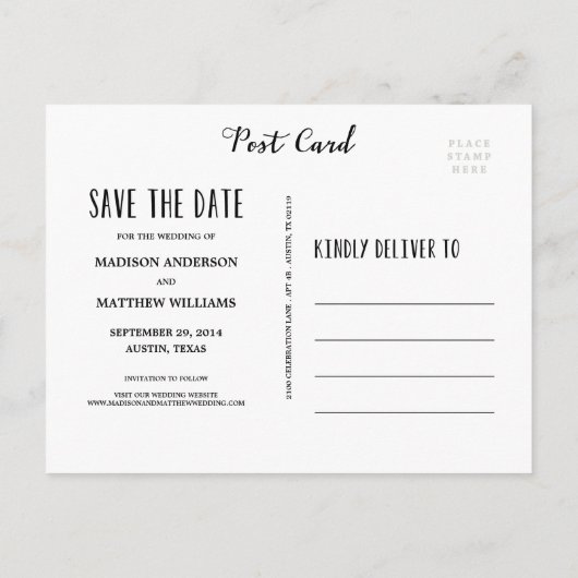 ウィムシー |日付はがきを保存 案内ポストカード (裏面)