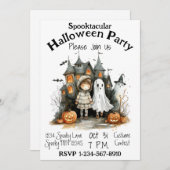ウィムシ幽霊のよく出るーハローウィンパーティ 招待状 (正面/裏面)