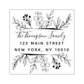 ウィムシ葉ーズ手描きファミリー差出人住所 ラバースタンプ (インプリント)