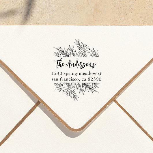 ウィムシ葉ーボタニカルファミリー名差出人住所 セルフインキングスタンプ