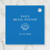 ウィムジカルな手書きの青い感謝カード フェイバータグ (裏面)