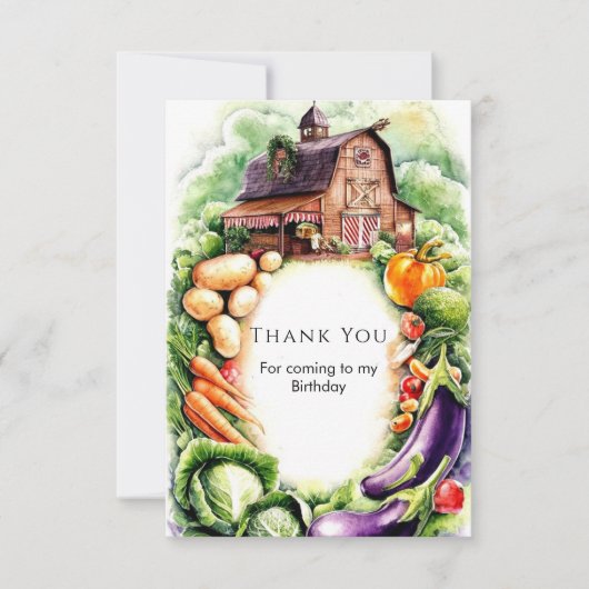 ウィムジカルベジーズファーマーズマーケットバースデー サンキューカード (正面)