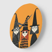 ウィムジカル ウィッチーズ スプーキ キュート ハロウィン ラージ壁時計 (傾斜)