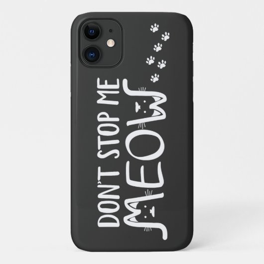 ウィムジカル ファン ミャオ 黒と白の猫のタイポグラフィ Case-Mate iPhoneケース (裏面)
