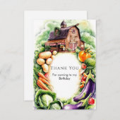 ウィムジカル ベジーズ ファーマーズ マーケット 誕生日 サンキューカード (正面/裏面)