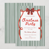 ウィムジカル 手描き 赤いコケティエ クリスマス パーティー 招待状 (正面/裏面)