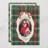 ウィムジカル 1年を振り返るチェック柄のクリスマスカード シーズンカード (正面/裏面)