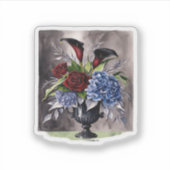 ウィムジゴシック - ゴシック フラワー 花瓶 美意識 古典 シール (正面)