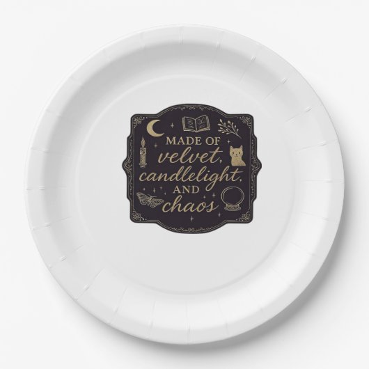 ウィムジゴス ファンタジー 神秘的な森、月 & 魔法 ペーパープレート (正面)