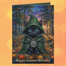 ウィムジゴス ブラックキャット 秋 誕生日 カード