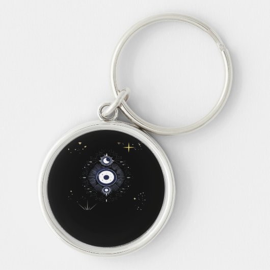 ウィムジゴス 夜空 太陽 月 神秘的なヴィンテージ キーホルダー (正面)