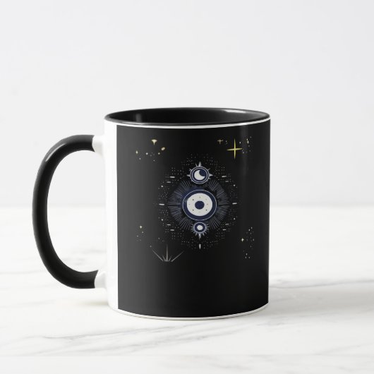ウィムジゴス 夜空 太陽 月 魔法使い クラシック ビンテージ マグカップ (左)