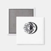 ウィムジゴス 水彩画 太陽 月 魔法のような クラシック マグネット (正面/裏面)