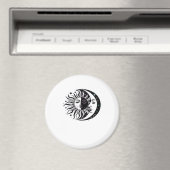 ウィムジゴス 水彩画 太陽 月 魔法のような クラシック マグネット (インサイチュ (食洗機))