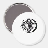 ウィムジゴス 水彩画 太陽 月 魔法のような クラシック マグネット (正面/裏面)