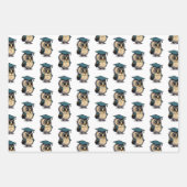 ウィムジーかわいいフクロウの子の大学院の先生漫画 ラッピングペーパーシート (正面3)