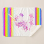 ウィムジーのユニコーン虹の子供名前をカスタムする シェルパブランケット (正面(横))