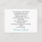 ウィムジーの木の青いロブバードのギフトレジストリカード エンクロージャーカード (裏面)