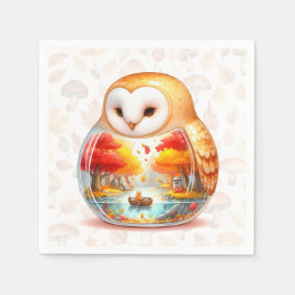 ウィムジーの荒野クリッター – フクロウ – スタンダードカクテルナプキン