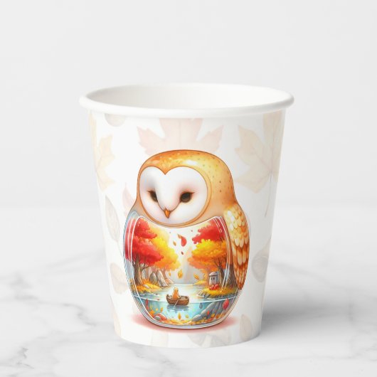 ウィムジーの荒野クリッター – フクロウ –  紙コップ (正面)