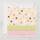 ウィムジーガールピンク水玉模様ベビーシャワー招待状 招待状 (裏面)