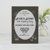 ウィムジーゴス誕生日パーティー魔女っぽいゴシック招待状 招待状 (スタンド正面)