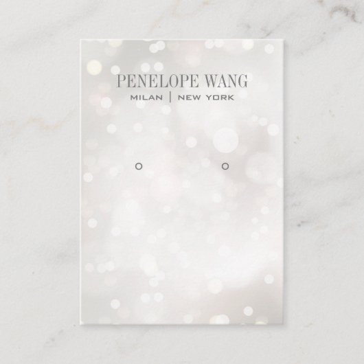 ウィムジーシルバーホワイトボークジュエリーイヤリングディスプレイ 名刺 (正面)