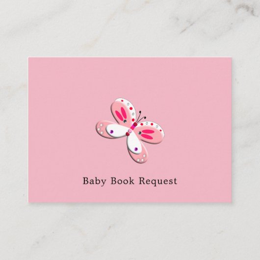 ウィムジーピンクホワイトかわいらしバタフライガールベビー本 エンクロージャーカード (裏面)