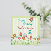 ウィムジーフラワーズガールバースデーパーティーへの招待 招待状 (スタンド正面)