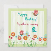 ウィムジーフラワーズガールバースデーパーティーへの招待 招待状 (正面)