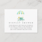 ウィムジーフローラパラシュート赤ちゃんシャワー表示シャワー エンクロージャーカード (正面)