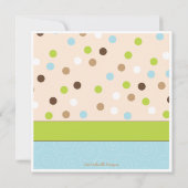 ウィムジーボーイブルー水玉模様ベビーシャワー招待状 招待状 (裏面)