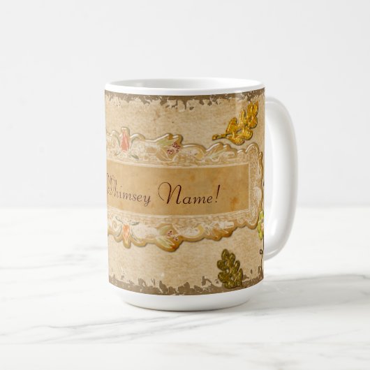 ウィムジーヴィンテージ秋カスタムの名またはビジネス コーヒーマグカップ (正面右)