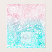 ウィムジー白フローラマンダラ水の色デザイン 名刺 (外部フラット)