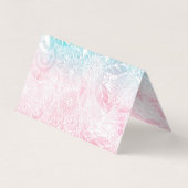 ウィムジー白フローラマンダラ水の色デザイン 名刺 (裏面)