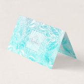 ウィムジー白フローラマンダラ水の色デザイン 名刺 (正面)