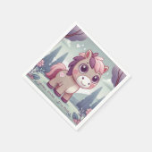 ウィムジー ウィッシーズ ピンク ポニー パーソナライズ パーティー ナプキン スタンダードカクテルナプキン (角)