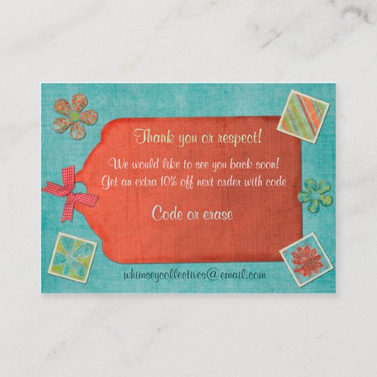 ウィムジー・コレクションくもの巣・ビジネス 名刺 (裏面)