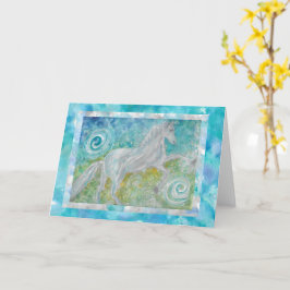 ウィムジー ホース プレイ 2 ブランク 折りたたみ グリーティング カード 5x7