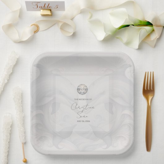 ウィムモダンイドルフ結婚ス紙プレート ペーパープレート (ウェディング)