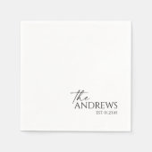 ウィムモダンイパーソナライズされたのナ結婚プキン スタンダードカクテルナプキン (正面)